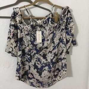Sim & Sam floral cold shoulder blouse